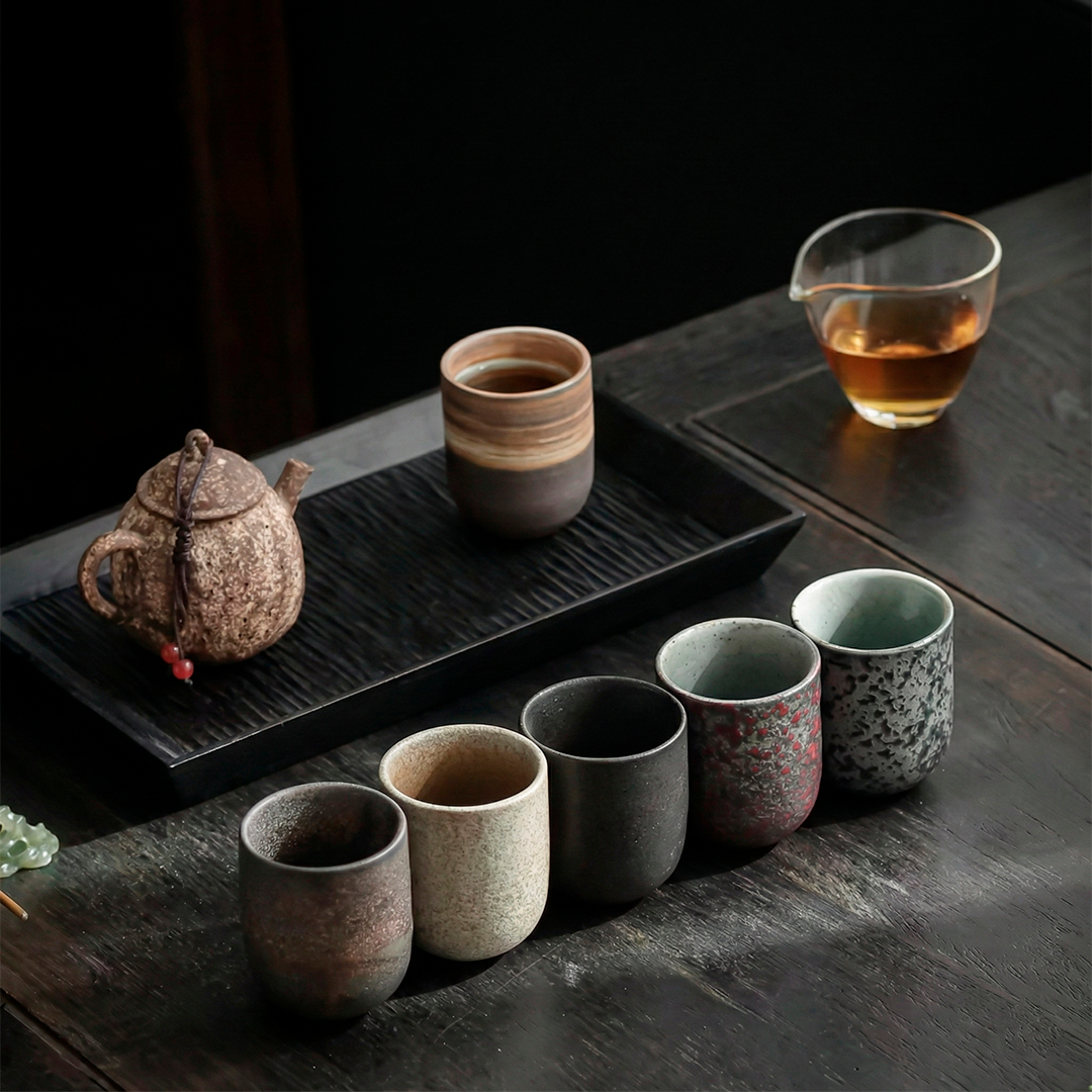 Handmade Japanese Stoneware Cup Set