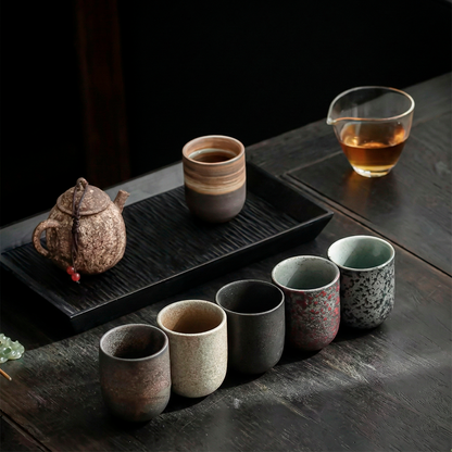 Handmade Japanese Stoneware Cup Set