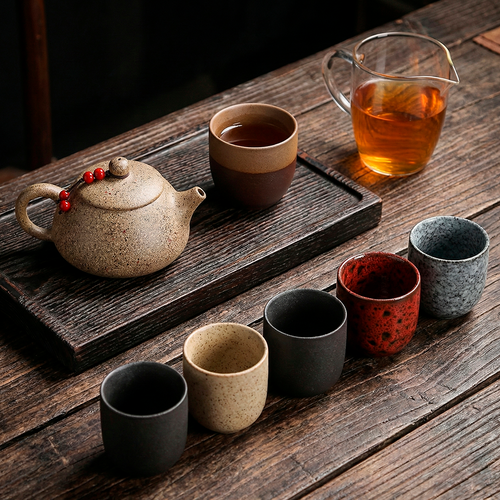 Handmade Japanese Stoneware Cup Set