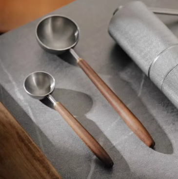 Premium 25ml Walnut Wood & Stainless Steel Coffee Scoop