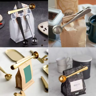 304 Stainless Steel Coffee Scoop + Bag Clip (2-in-1)