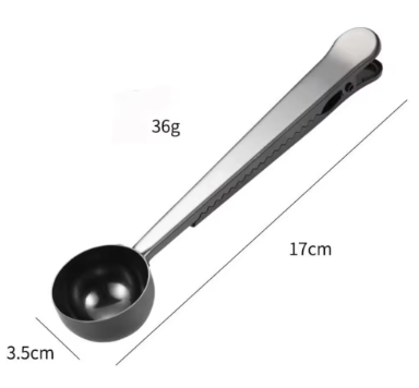 304 Stainless Steel Coffee Scoop + Bag Clip (2-in-1)